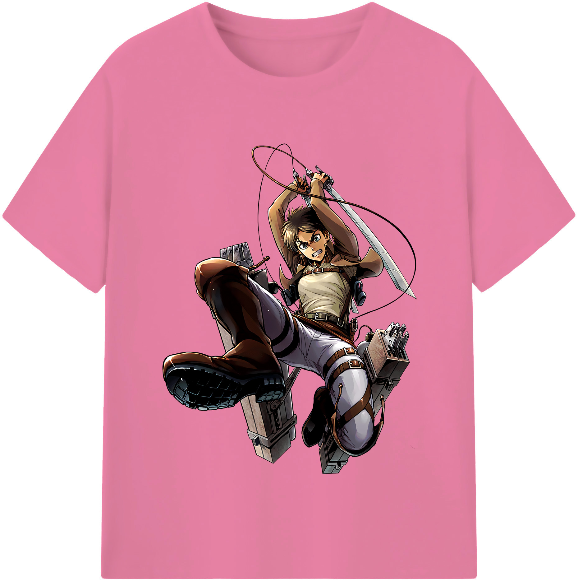 （画像用） 進撃の巨人 エレン･イェーガー Attack on Titan Eren Jäger 綿100％半袖Tシャツ（フロントプリント）